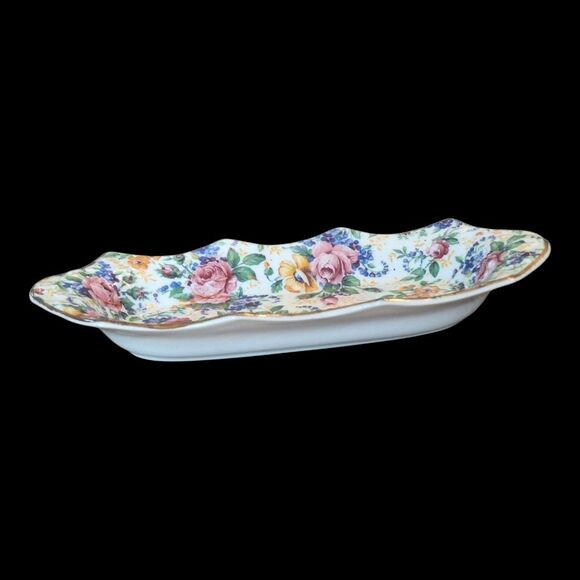 James Kent Rosalynde Chintz Mini Tray Butter Server Bone Dish Trinket Holder - Picture 6 of 15